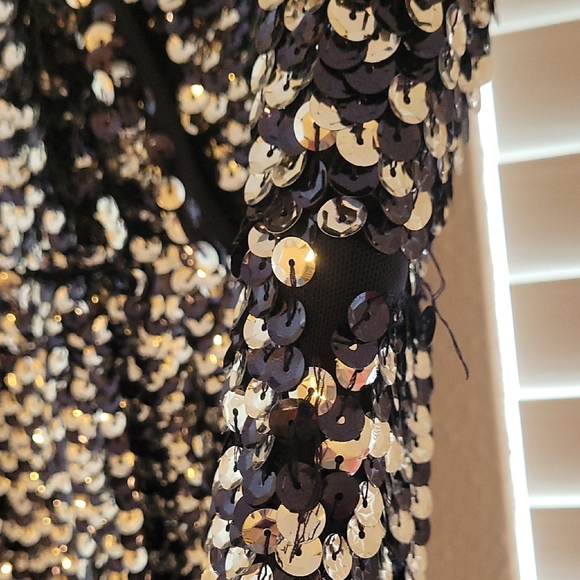 Tory Burch Black and Silver Sequin Dress - Picture 2 of 6